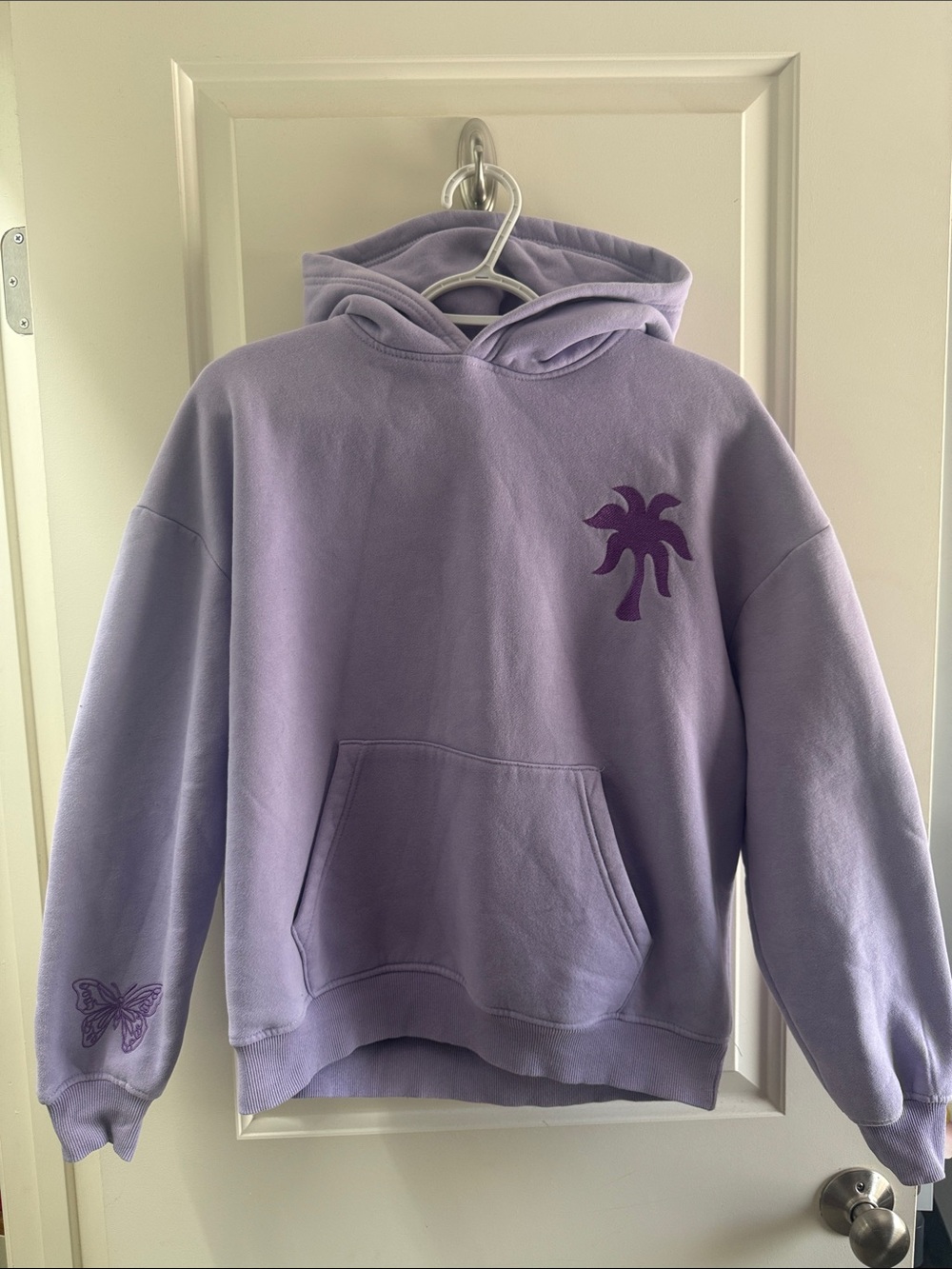 Kids Lavender Hoodie with Palm Graphic